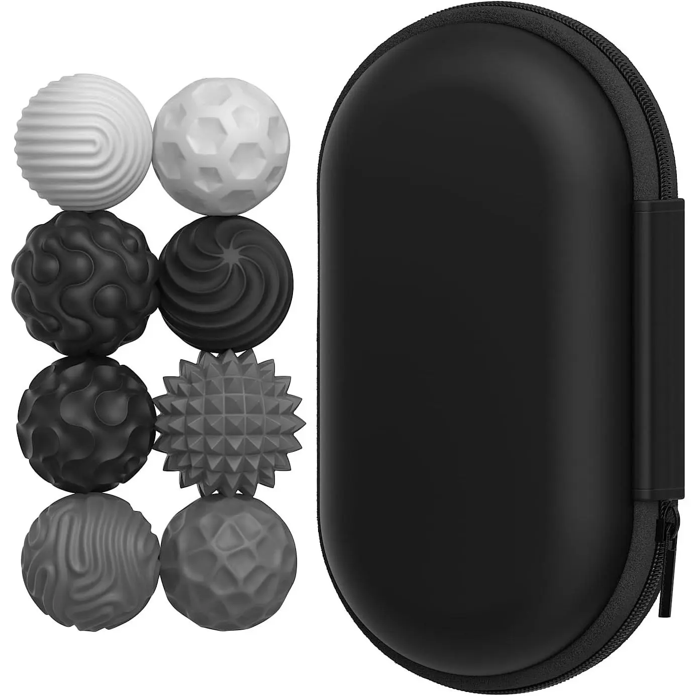 Magnetic Sensory Fidget Balls (8PCS), Weighted Magnet Balls Fidget Toys for Teens Adult ADHD Autism Anxiety, Quiet Stress Relief Office Desk Gadgets, Hand Therapy Sensory Toy Items Gift (Black)