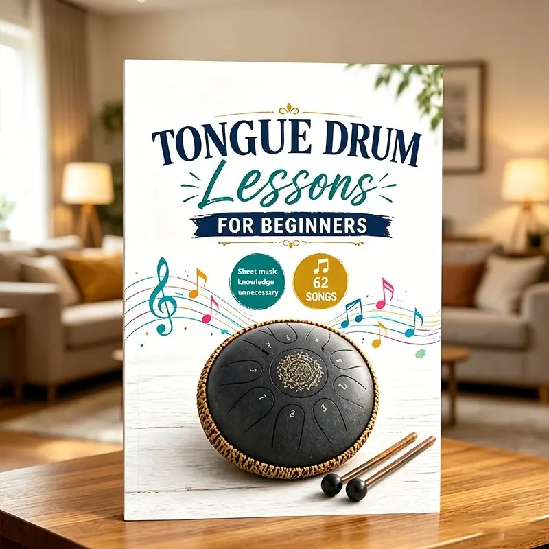 Tongue Drum Lessons for Beginners, 62 Simple Songs, No Sheet Music Needed, Quick Start Guide, Play Without Notes, No Experience Required