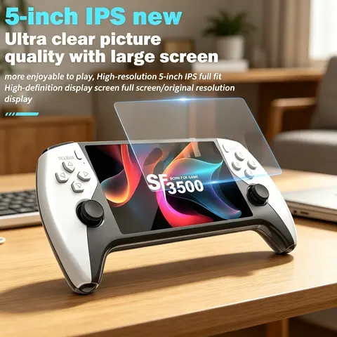 SF3500 Retro Handheld Games Console, 5-Inch IPS HD Screen, Dual Joystick, Multiple Emulators, HDMI Output, Ergonomic Design, Perfect for Gaming Enthusiasts