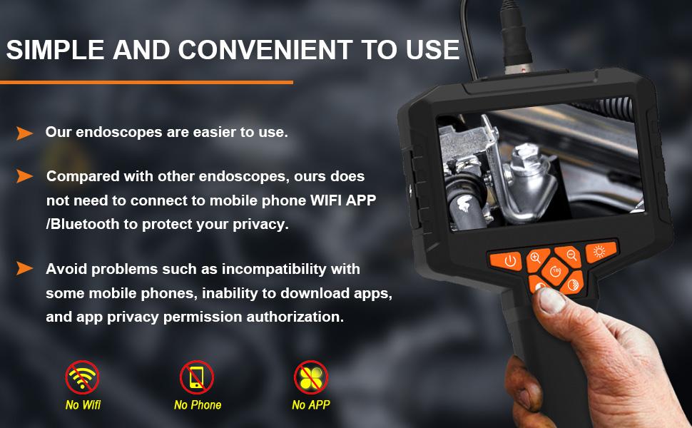 Inspection Endoscope, Industrial Borescope Camera with 4.3" IPS Screen, 1920P HD Snake Camera with 8 LED Lights, 16.5FT Semi-Rigid Cord Bore Scope - Cool Gadgets Tool Inspection Endoscope, Industrial Borescope Camera with 4.3" IPS Screen, 1920P HD Snake Camera with 8 LED Lights, 16.5FT Semi-Rigid Cord Bore Scope - Cool Gadgets Tool