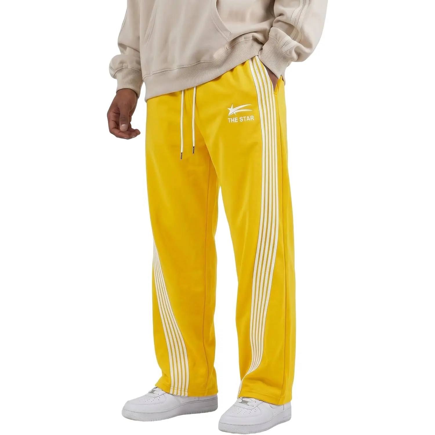 QJQ Men's Y2K Baggy Sweatpants Parachute Pants Wide Leg Vintage Track Pants Casual Streetwear Bottom