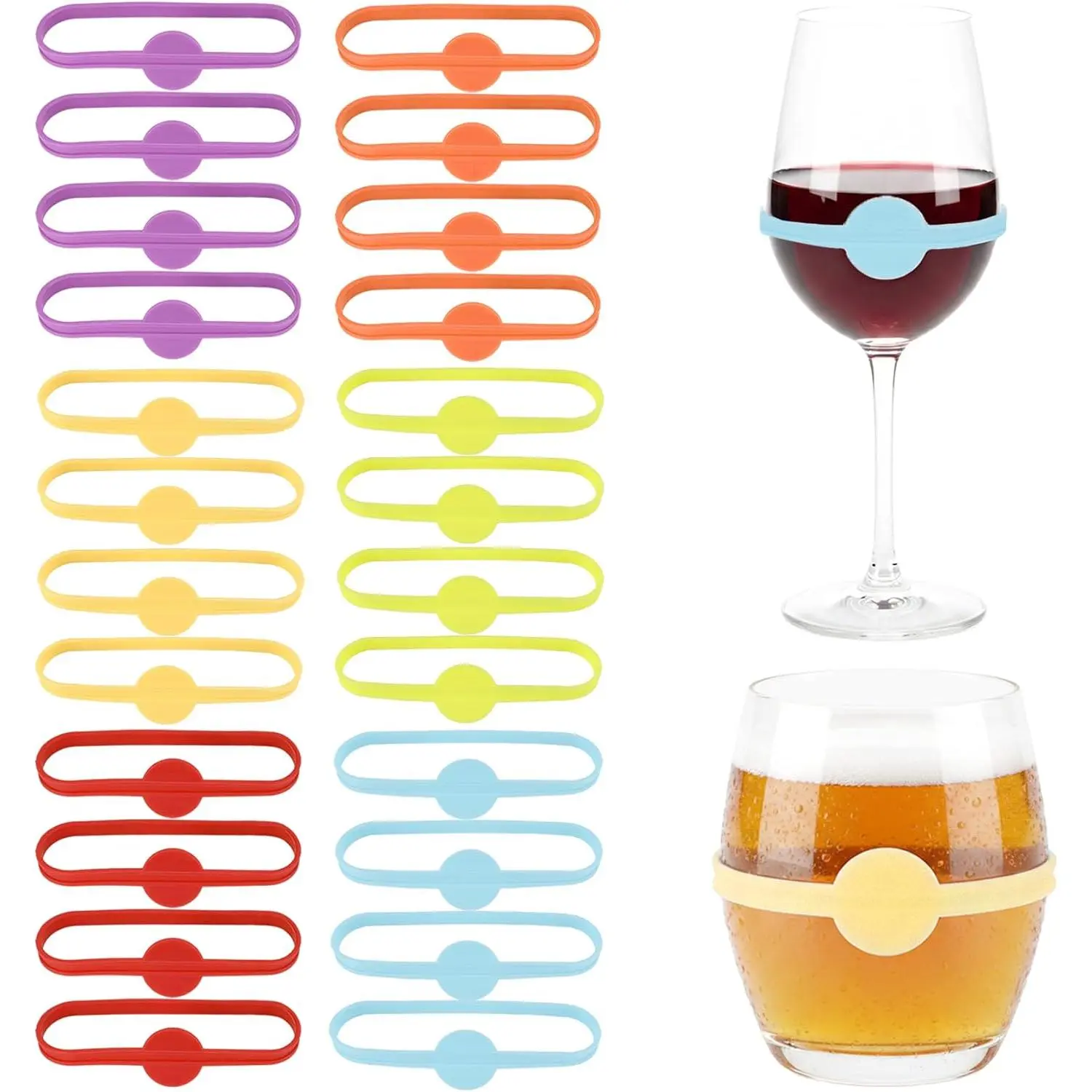 Drink Markers for Glasses Cup Markers for Drinks Bottle Strip Tag  Drink Labels Name Band Water Bottles Charm  Glass Marker for Glass Cup  Mug Jar  Bottle