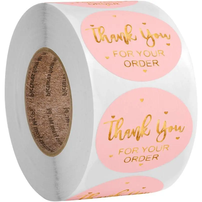 Thank You Stickers Small Business - 500 count 1inch Shipping Supplies, Elegant Labels for Supporting My Business Supplies Packing, Business, and Gifts