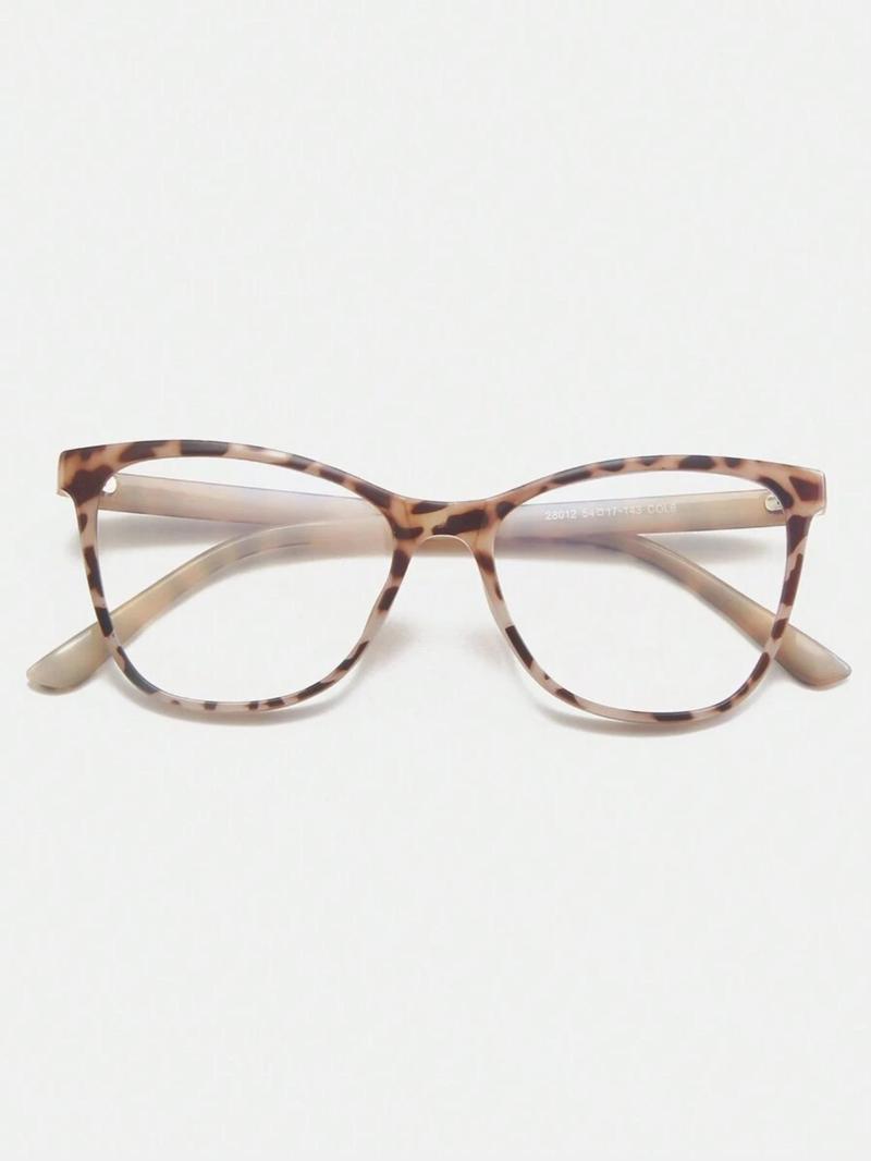 Women's Fashion Leopard Pattern Cat Eye Frame Eyeglasses, Casual Trendy Anti-blue Light Eyeglasses for Everyday Use, Fashion Accessories for Outdoor Activities