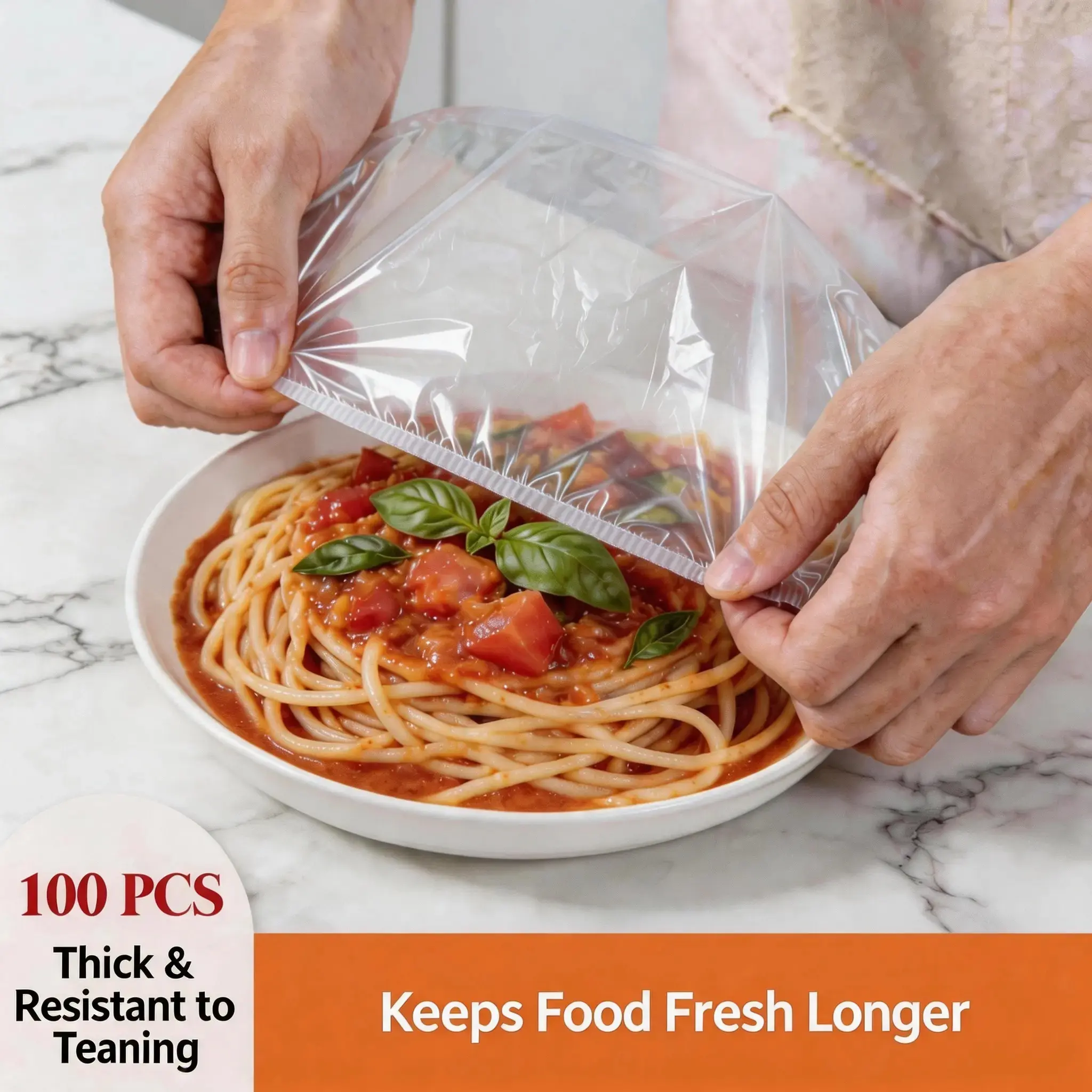 200Pcs Disposable Elastic Food Covers, Food-Grade Stretch Bowl Covers, Universal Fresh-Keeping Storage Covers for Bowls, Plates, Fruits and Vegetables, Dustproof Covers for Kitchen, Picnic and BBQ#SummerWins#backtoschool