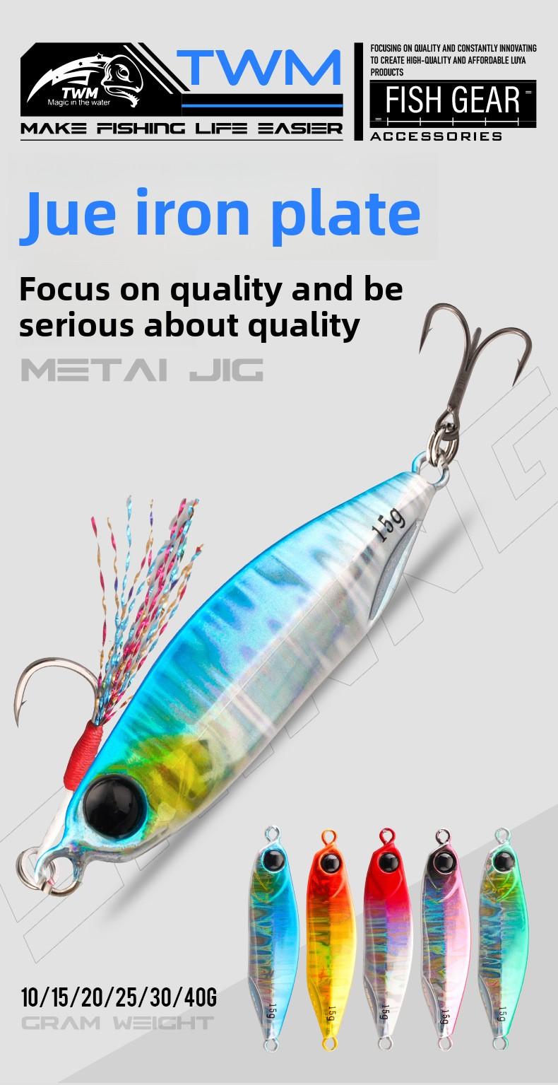 TWM Floating Lure for Fishing 10pcs Metal Jig Lure for Freshwater Saltwater Casting & Trolling Fishing Bait with Sharp Hooks