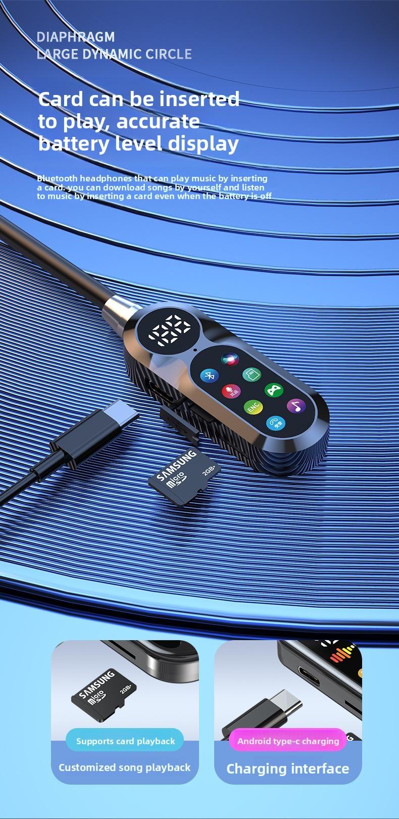 Wireless Neckband Bluetooth Headset for Singing Live Streaming with Real-Time Monitoring & Voice Changer, Long Battery Life & Display, Perfect for Karaoke/Gaming/Travel (No Brand) Portable Speaker Lights