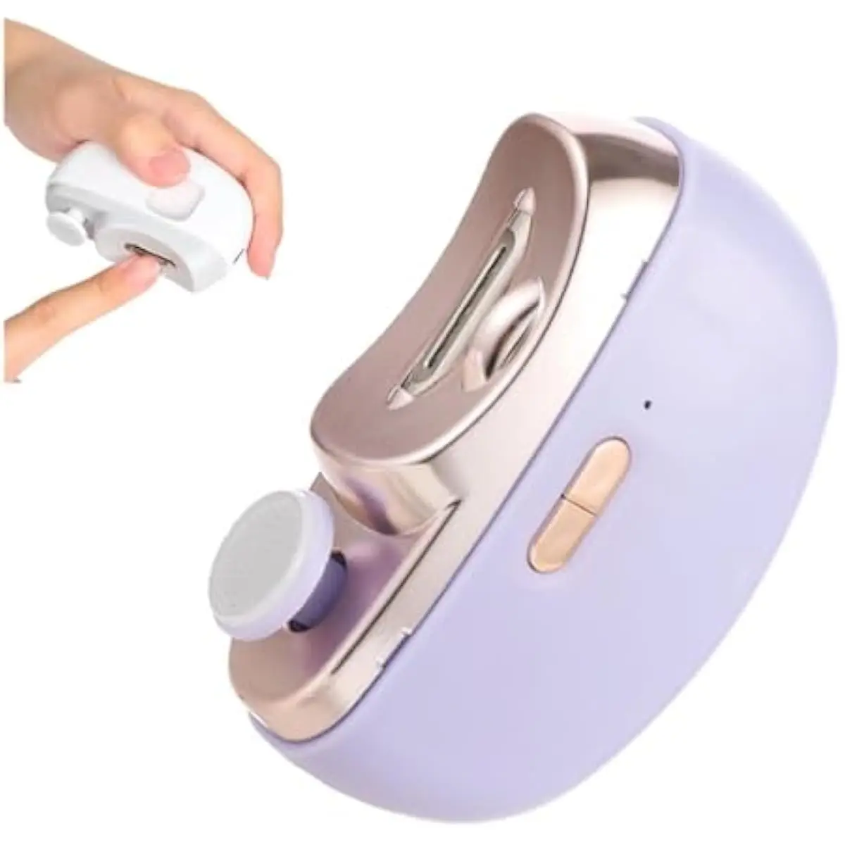 2026 New Electric Toe Nail Clippers,2 in 1 Automatic Electric Nail Clipper with Polishing, Automatic Electric Nail Clippers Nail File with Light (Purple)