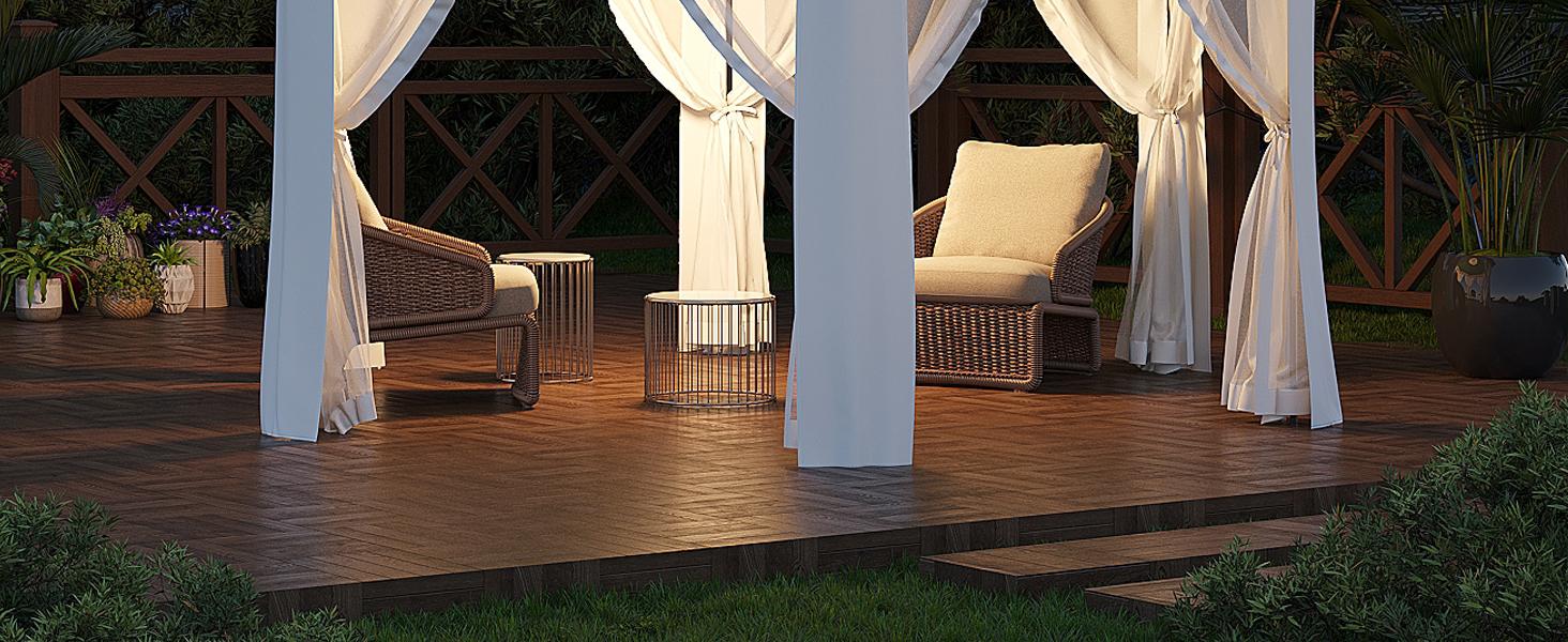 13x13FT Pop-Up Gazebo, Hexagonal Outdoor Canopy Tent with Mosquito Netting, Dual Vent Roof Awning with 6 Sided Sun Shelter, UV Resistant Height Adjustable for Patio, Backyard - Light Khaki + Beige