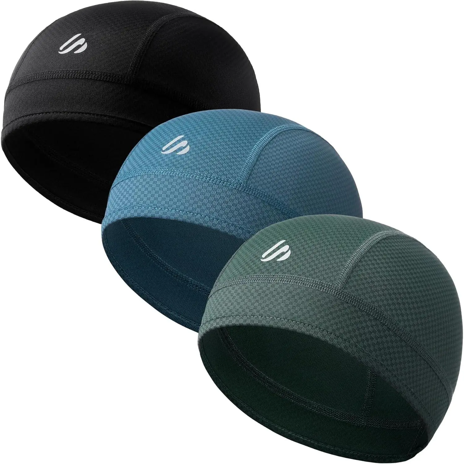 3-Pack Comfortable Skull Cap Cooling Helmet Liner for Men| Breathable Lightweight Soft Sweat Beanie Machine Washable for Running Cycling Sport Working