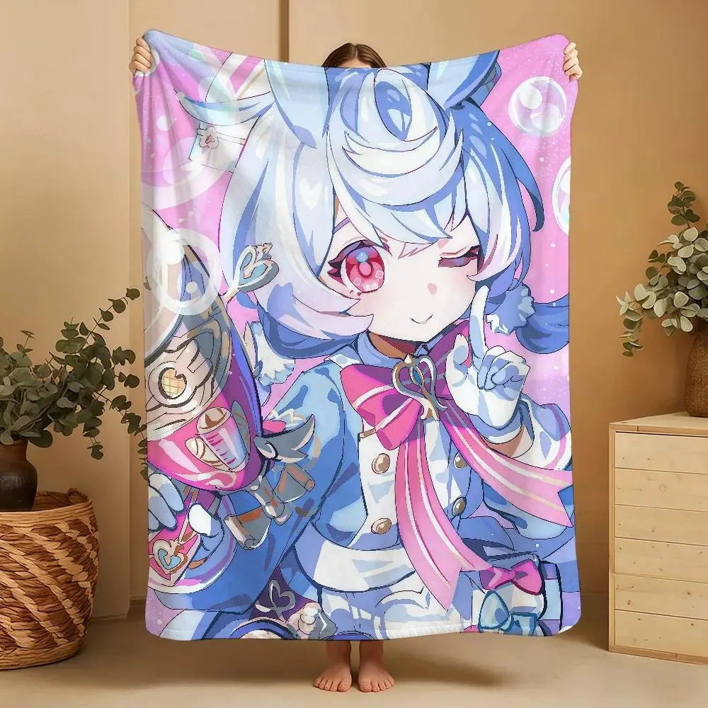 Genshin Impact Sigewinne Premium Flannel Throw Blanket Cozy Soft for Sofa Gift for Fans