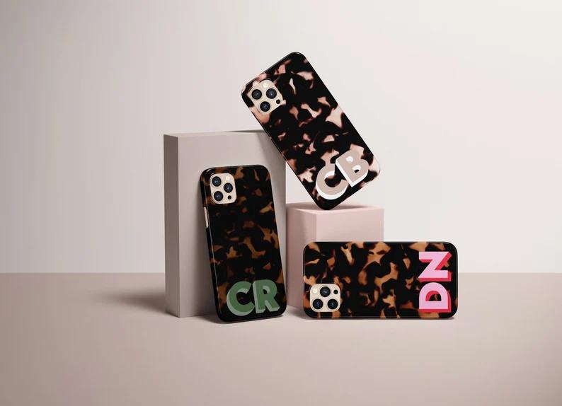 Custom Personalized Monogram Tortoise iPhone Case.Suitable for iPhone 17 Pro Max, 16 Plus, iPhone 15 Pro, iPhone 14 Pro, iPhone 13 Pro, iPhone 12.Holiday gift