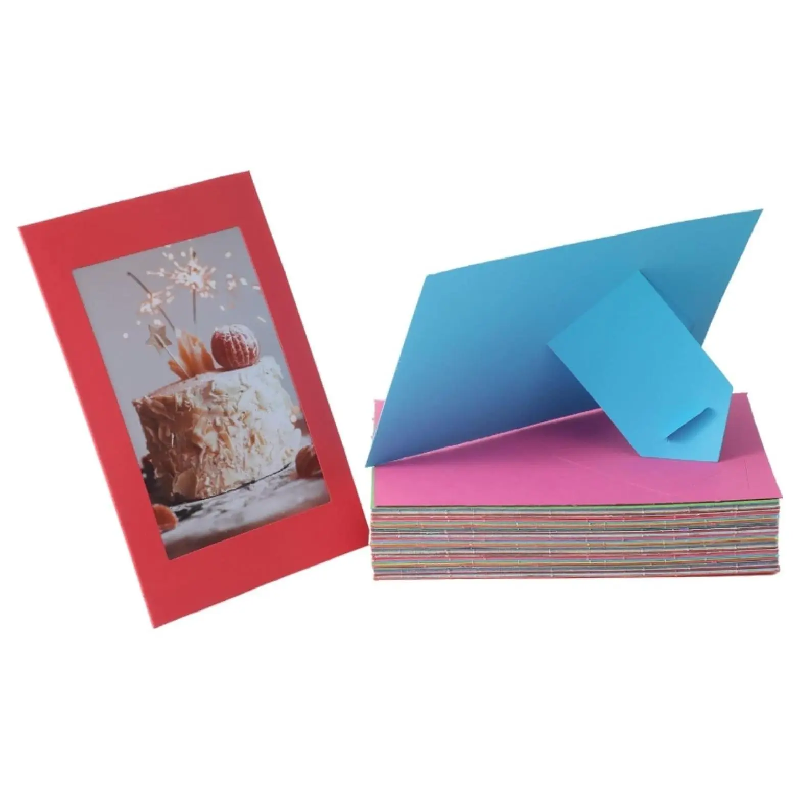 50 Pack 4x6 Rainbow Paper Picture Frames with Easel - Cardboard Photo Frame Cards for DIY Craft, Classroom, Wedding, Birthday, Back to School, Teacher AppreciationGift