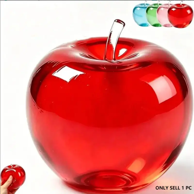 Apple Stress Relief Toy, Slow Rebound Transparent Fruit Squeeze Toy, Soft Squishy Marshmallow Stress Ball Sensory Toy for Anxiety Relief, Unisex Design