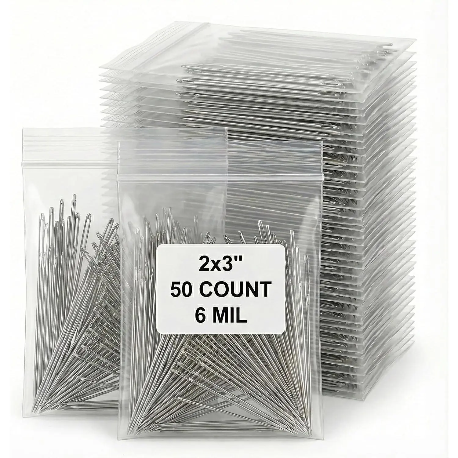 Heavy Duty Zip Bags 2"x3" 6mil Thick 50 Pack - Puncture Resistant Resealable Poly Bags -  To Store Tools With  Edges, Small Business Packaging Supplies &  Organisation (2 * 3")