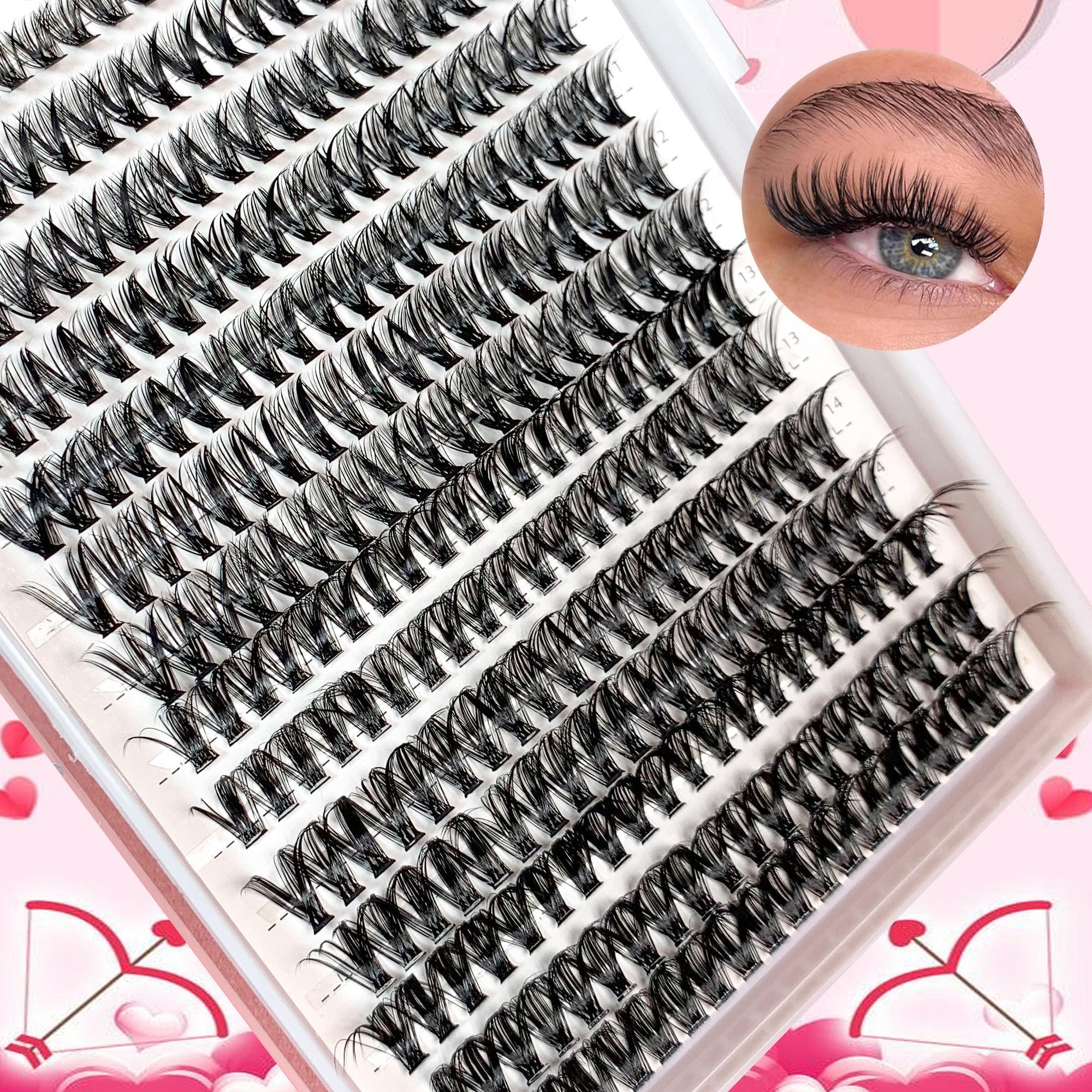 Natural Look Eyelash Extensions Kit, Eyelash Set, 3 Boxes False Eyelashes with Tools, Professional Eye Makeup Accessories for Women, Cosmetic, Eyelash Clusters