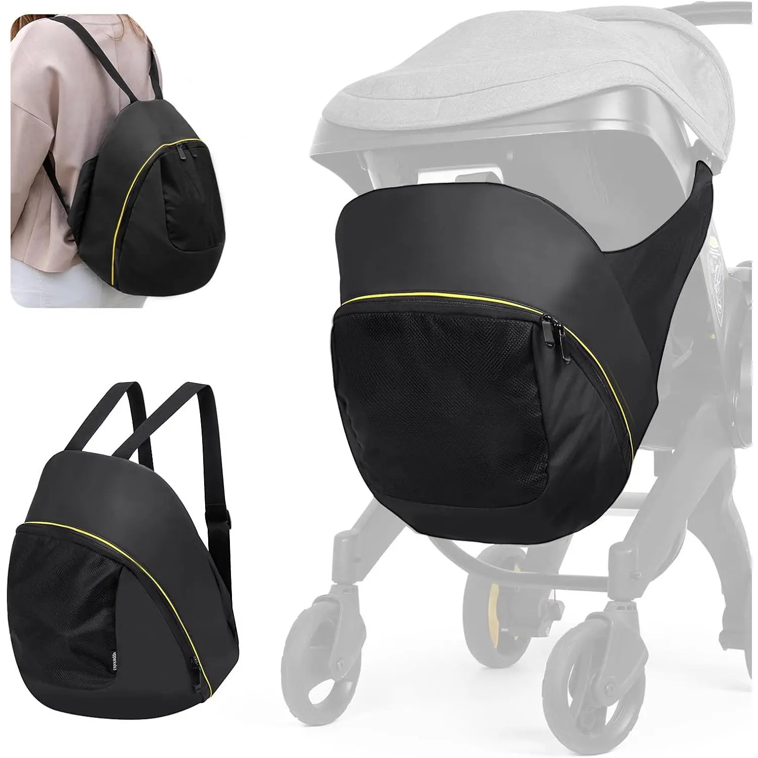 Car Seat Travel Bag, High-Capacity Water-Resistant Fabric Backpack for Baby Travel, Lightweight Storage for Car Seats & Strollers