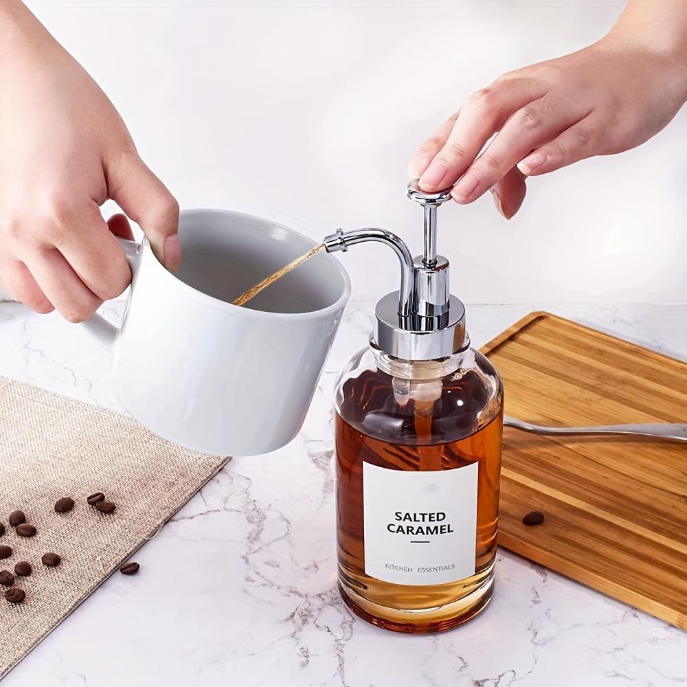 2pcs Set, Syrup Dispenser, Coffee Syrup Bottle, Coffee Bar Syrup Dispenser, Coffee Pump Dispenser, Oil Dispenser, Glass Syrup Bottle with Pump, Lotion Bottle, Hand Sanitizer Dispenser Bottle, Shampoo And Shower Gel Dispenser Bottle
