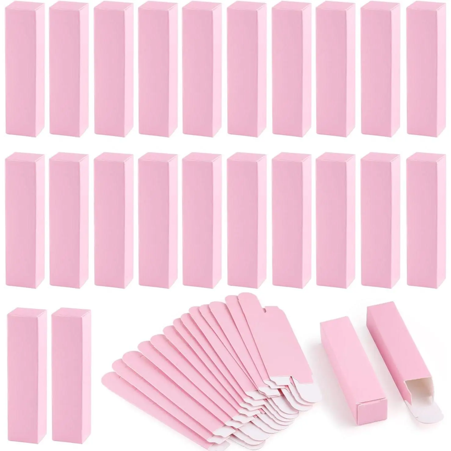 100 Pack 0.78 * 0.78 * 3.34 inch  Paper Lipstick Box Rectangle Lip Balm  Boxes  Oil Bottle Packaging Organzier for Makeup Sample Tube Storage DIY Gifts -