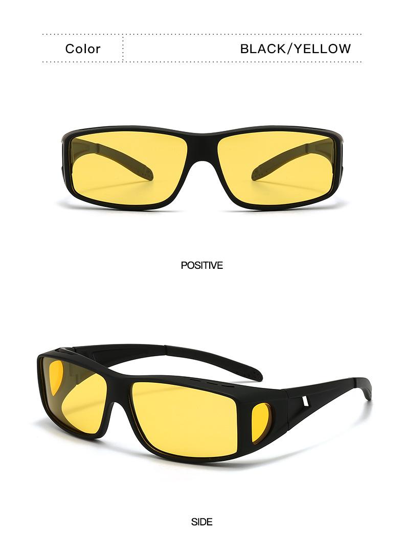 2PC New Fashion Square Frame Polarized Sunglasses for Men and Women, Outdoor Cycling, Myopia Clip-On Glasses, Day and Night Dual-Use Night Vision Glasses