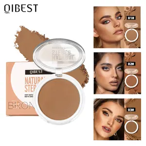 Natural Stereo Bronzer Powder - Matte & Pearlized Contour Makeup, Long-Lasting Face Sculpting Powder for All Skin Tones