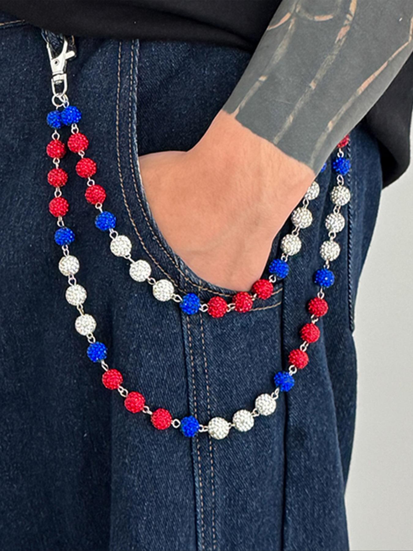 Stylish Multi-Layer Rhinestone Chain Waist Chain for Men, Unique Body Chain Accessory, Ideal for Pant Decoration