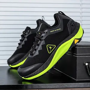 Bdhjydb Men's Geometric Print Hiking Shoes, Breathable Round Toe Fabric Sneakers with Laces for All-Season Outdoor Trekking & Daily Casual Wear