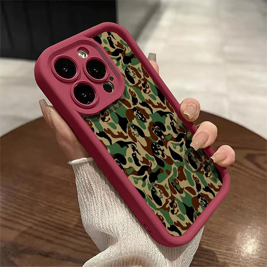Phone Case - 1pc Camo Dog Pattern Phone Case Suitable for Apple iPhone 17 E Air Pro ProMax iPhone16 15 14 Plus 13 12 Mini 11 X XS XR Antidrop Softshell Shock Proof All Inclusive Lens Protection Funky Fashion Can Be