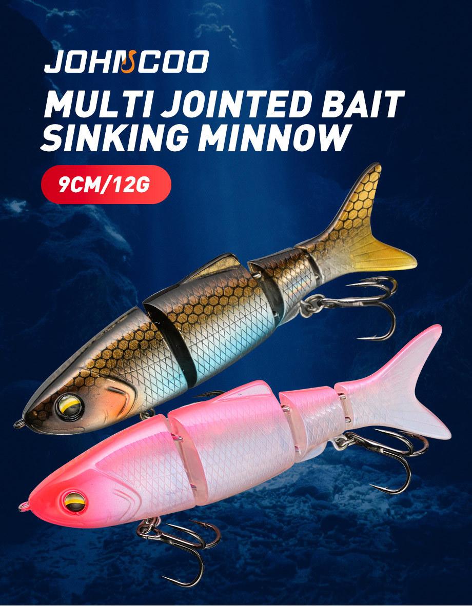 New cross-border model 9cm/12g sinking multi-section artificial fish bait for bass, snakehead, blackfish, military fish, multi-section minnow