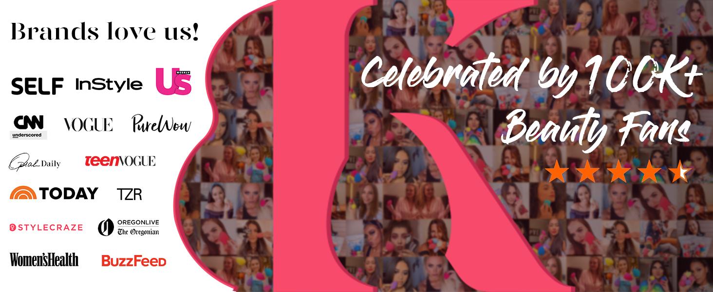 Makeup Sponge Set 5 Pack Micro Porous Low Absorption Soft Latex Free Foundation Beauty Sponges & Blenders for Powder Cream