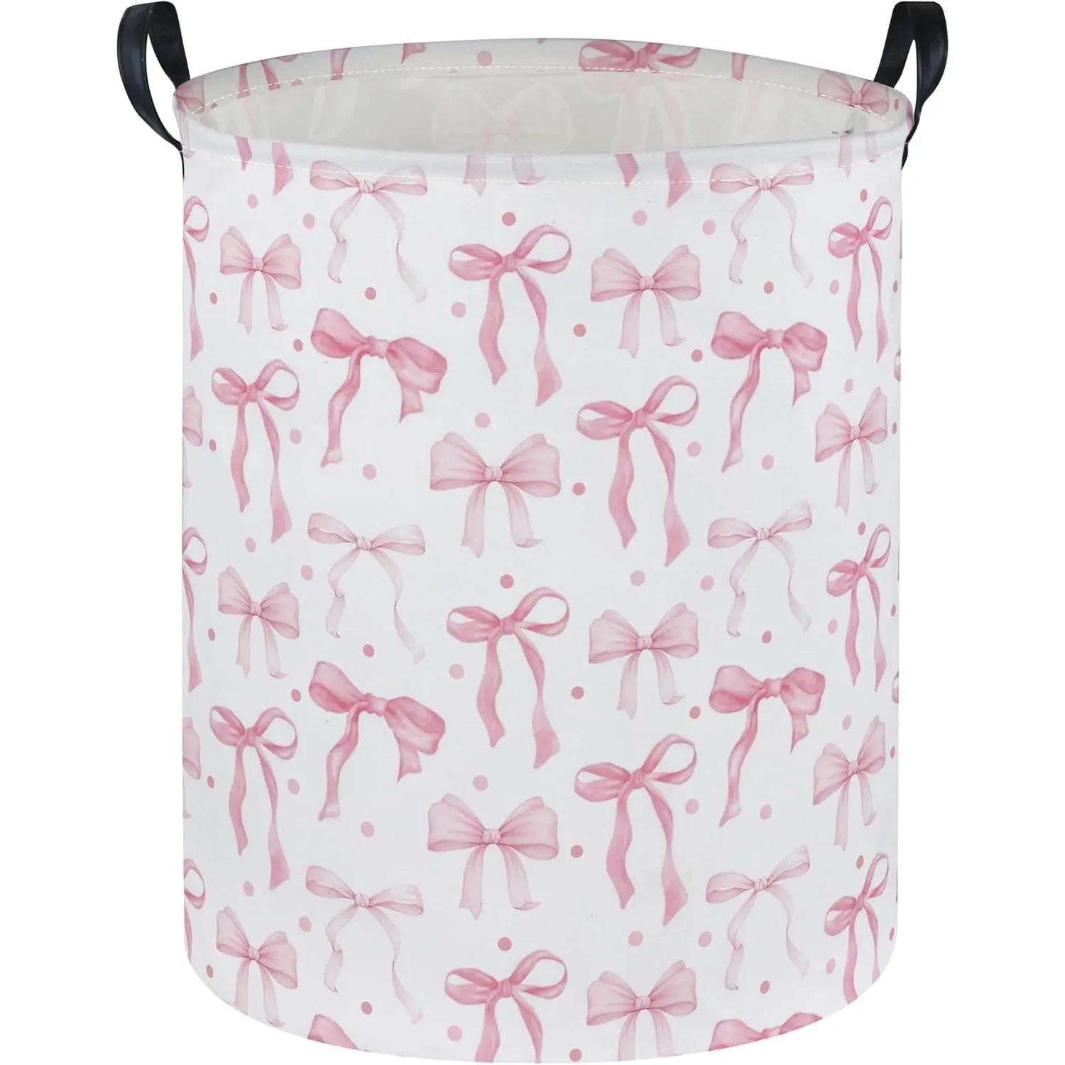 Girls Laundry Basket Pink Hamper for Nursery Hamper Cute Storage Bin Organizer Room Decor for Home(Pink)