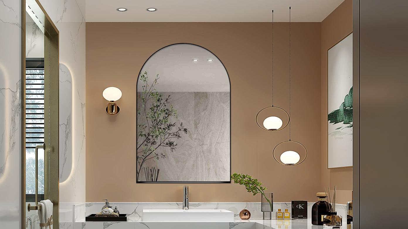 ARCH 24x36 Inch Arched Recessed Medicine Cabinet, Metal Framed Bathroom Wall Cabinet with Mirror and Adjustable Shelves, Wall Mirror with Storage for Bathroom, Matte Black RR ARCH 24x36 Inch Arched Recessed Medicine Cabinet, Metal Framed Bathroom Wall Cabinet with Mirror and Adjustable Shelves, Wall Mirror with Storage for Bathroom, Matte Black RR