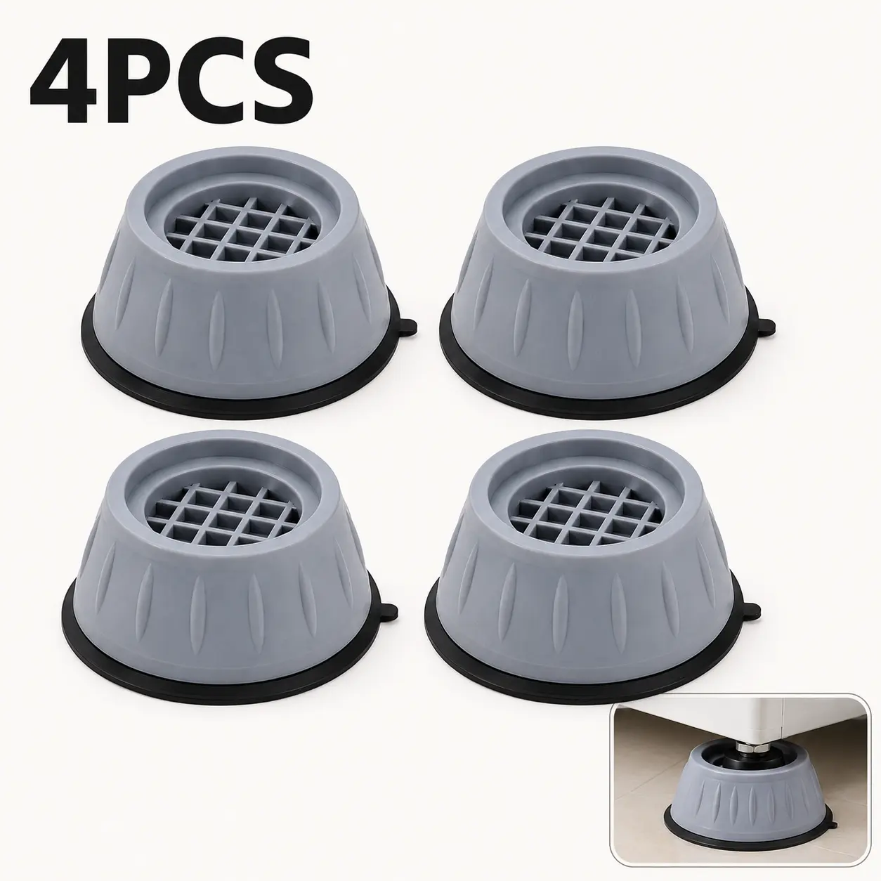 4 Pack Anti Vibration Pads for Washing Machine and Dryer, Non-Slip Appliance Stabilizer Feet for Washer, Dryer and Refrigerator,fade