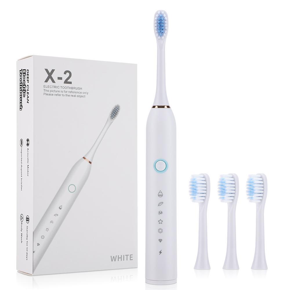 Electric Toothbrush, 1 Box Rechargeable Sonic Teeth-Cleaning Toothbrush with Brush Heads, Rechargeable Electronic Toothbrushes, Intelligent Deep-Cleaning Toothbrush for Adults