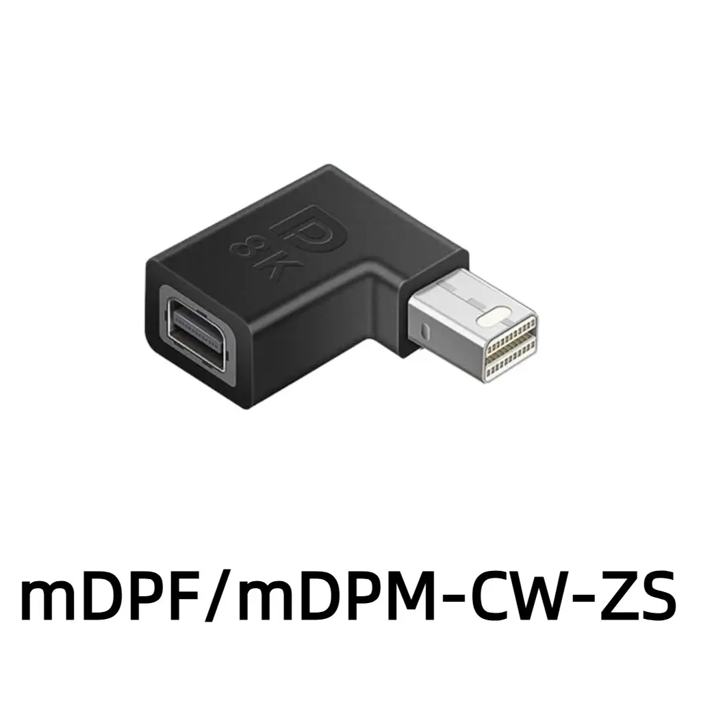 Mini Dp Female to Male Adapter, Right Angle Connector for TV/laptop, Ideal for Displayport Cables, Enhance Your Connectivity Needs