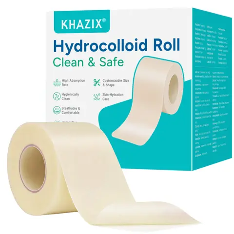 Hydrogel Bandage Roll, Hydrocolloid Adhesive Bandage for Wounds, Flexible Skin Cover for Feet Heels Fingers, Large Wound Dressing Tape, Healthcare, Hygienically Clean