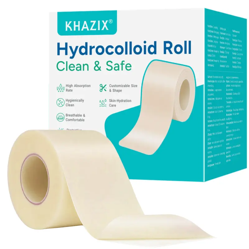 Hydrogel Bandage Roll, Hydrocolloid Adhesive Bandage for Wounds, Flexible Skin Cover for Feet Heels Fingers, Large Wound Dressing Tape, Healthcare, Hygienically Clean