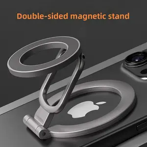 All-Metal Double-Sided Magnetic Phone Ring Holder, Multifunctional Rotatable Finger Grip & Desktop Kickstand, Universal Hands-Free Stand Fits Most Smartphones