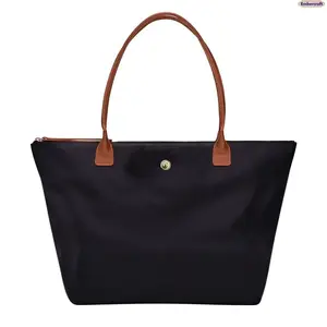 Foldable Oxford Tote Bag, Large Capacity Lightweight Shopping Shoulder Bag, Waterproof Travel Handbag, Portable Expandable Bag for Grocery, Work & Daily Use