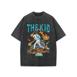 Premium Heavy Cotton Retro Sports T-Shirt, 90s Ken Griffey Jr. The Kid Vintage Stadium Flame Art Graphic Tee, Lightweight Outdoor Baseball Game Day Tailgate Wear Unisex T-Shirt Suitable For Men And Women