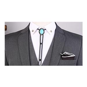 Besteel 4Pcs Bolo Tie for Men Western Cowboy Natural Tiger Eye Leather Necktie Halloween Costume Accessories for Men Women Belt Buckle Necklace Gothic Vintage Dragonfly Adjustable Star Necklace