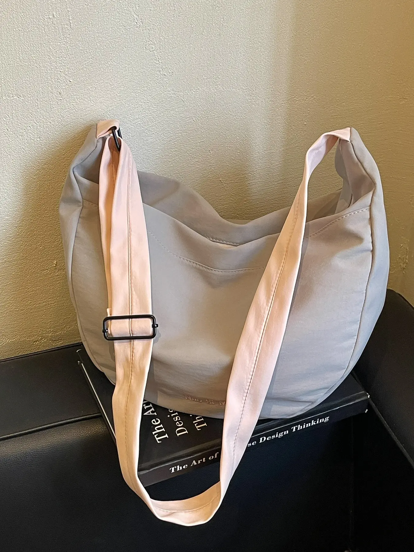 2026 Fall Washed Fabric Crossbody Dumpling Bag for Women Color Block Strap Large Capacity Versatile Shoulder Handbag Three Way Wear