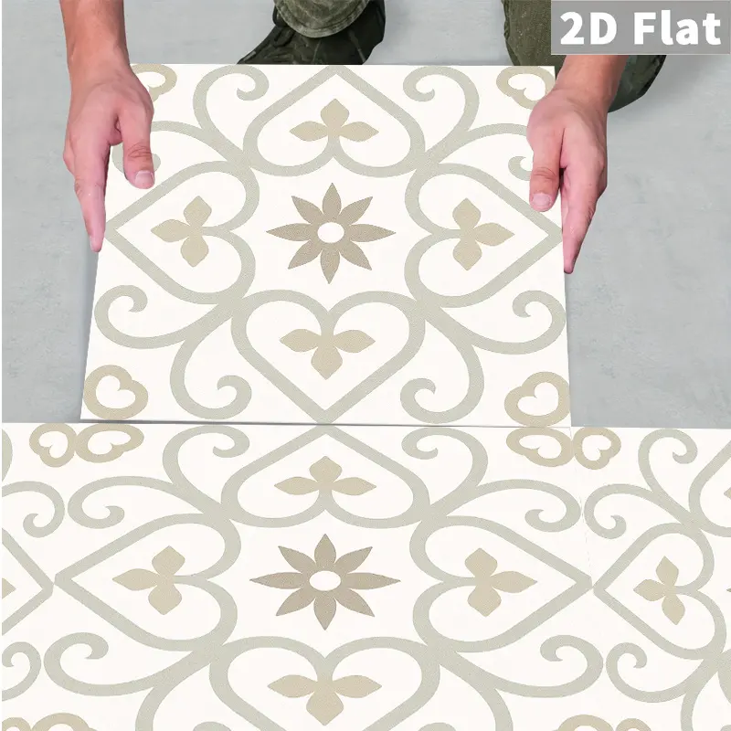 10pcs Self-Adhesive Vinyl Flooring Sheets - Peel and Stick Removable Floor Tiles Suitable, Bathroom, Dorm - Thick PVC Leather Floor Covering with Seamless Installation, DIY Renovation, Fits Small Spaces ( & Friendly), 2D Flat