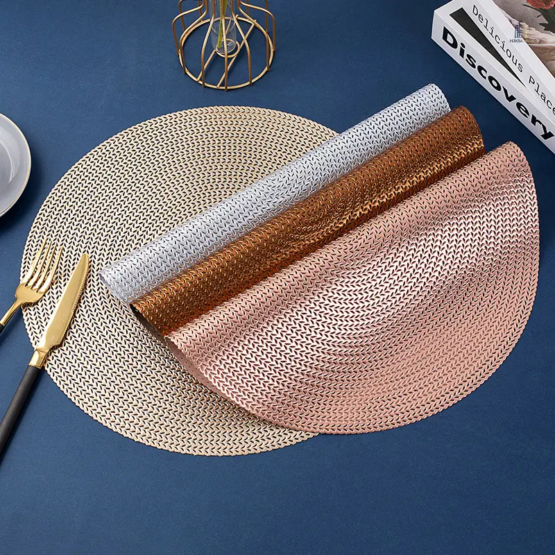 Round Placemat Coaster Set, Minimal Farmhouse Table Decor Trend, Hollow Wheat Heat Resistant Non-slip Dining Mat, Circular Trivet For Mugs Plates Western Meals, Heat Insulated Easy Clean Reusable for Home Cafe Banquet Housewarming Gift