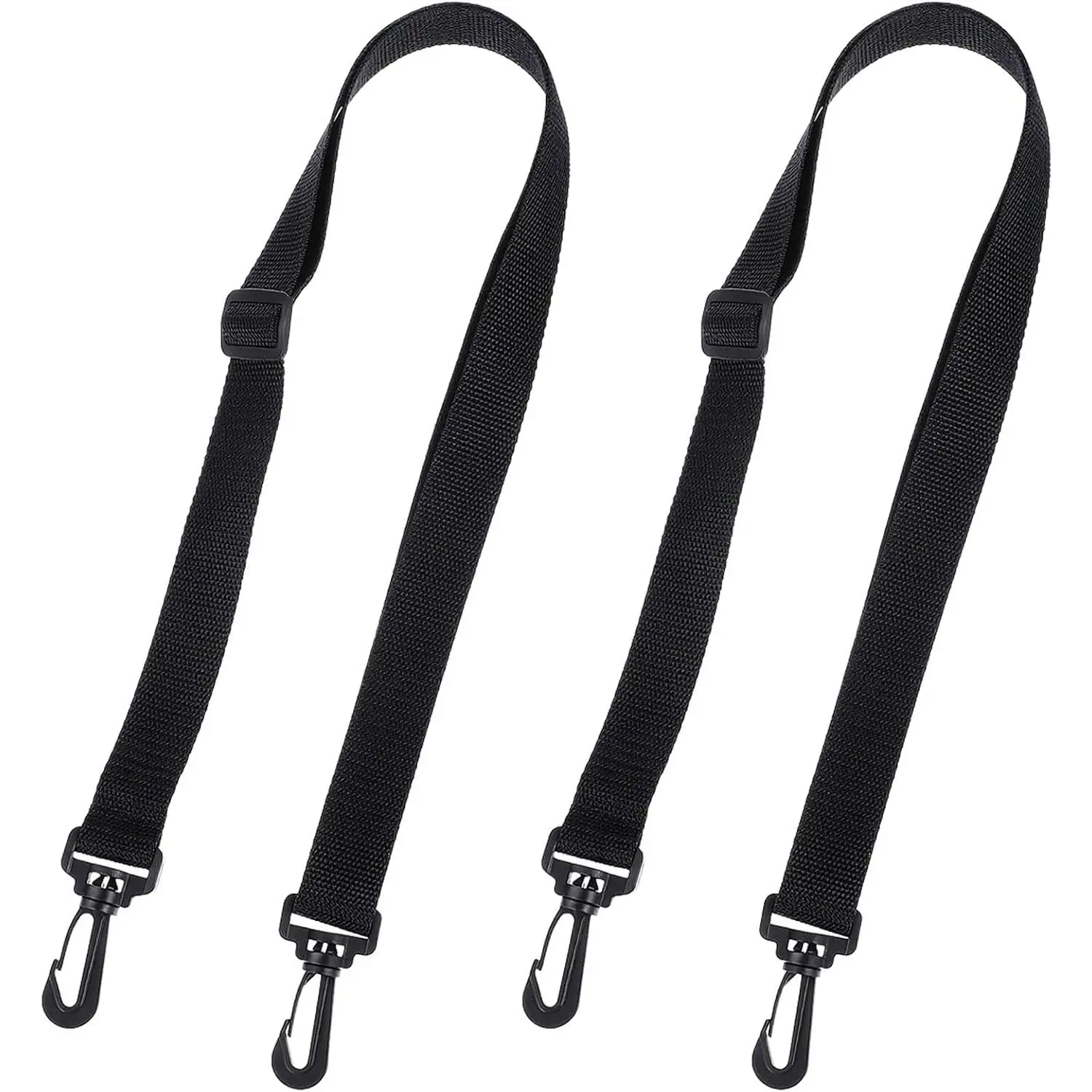 2 count Adjustable  Straps,  Strap for Bags with Clips |  Backpack Strap, Slide Crossbody Bag Belt for Water Bottle Carrier Sling Bag, Black