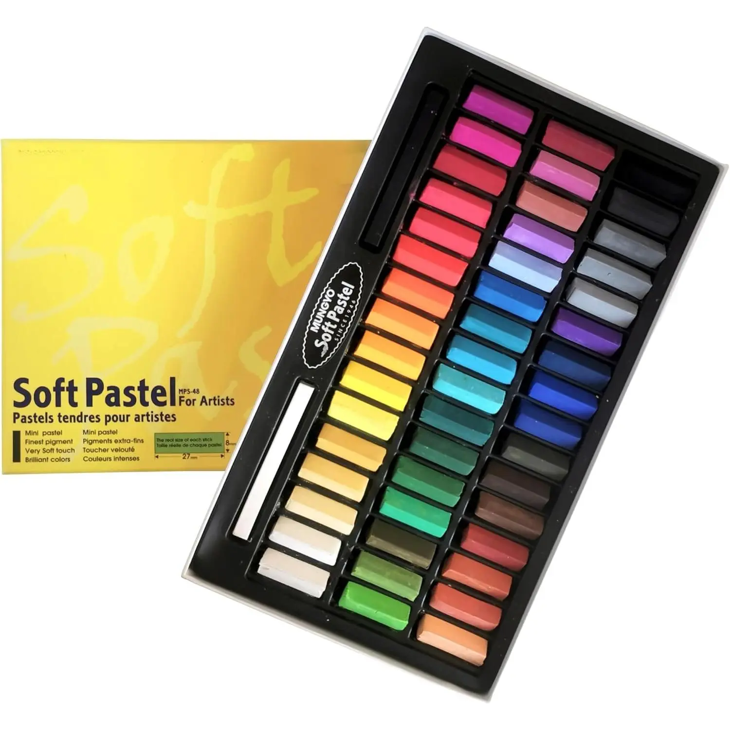 Soft Pastel Set – 48 Colors  Version | Square Pastels for Artists | Smooth & Blendable Colors