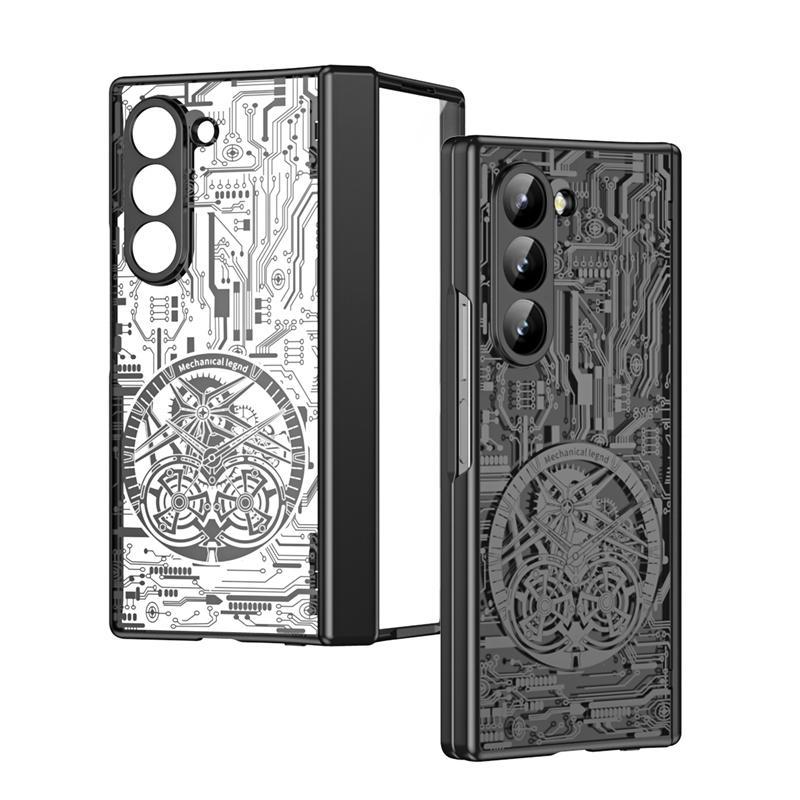 360° Full Protection Electroplated Hinge Protective Cover Compatible with Samsung Z Fold 7/6/5/4/3, Integrated Built-in Screen Protector