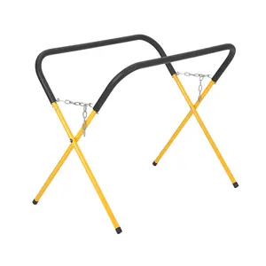 Heavy Duty Folding Work Stand 500 Lbs Capacity Carbon Steel X Stand Workbench Adjustable Height Auto Body Repair Stand with Protective Cover for Bumper Fender Door Hood Paint Prep Polish Material Handling Garage Workshop Jobsite