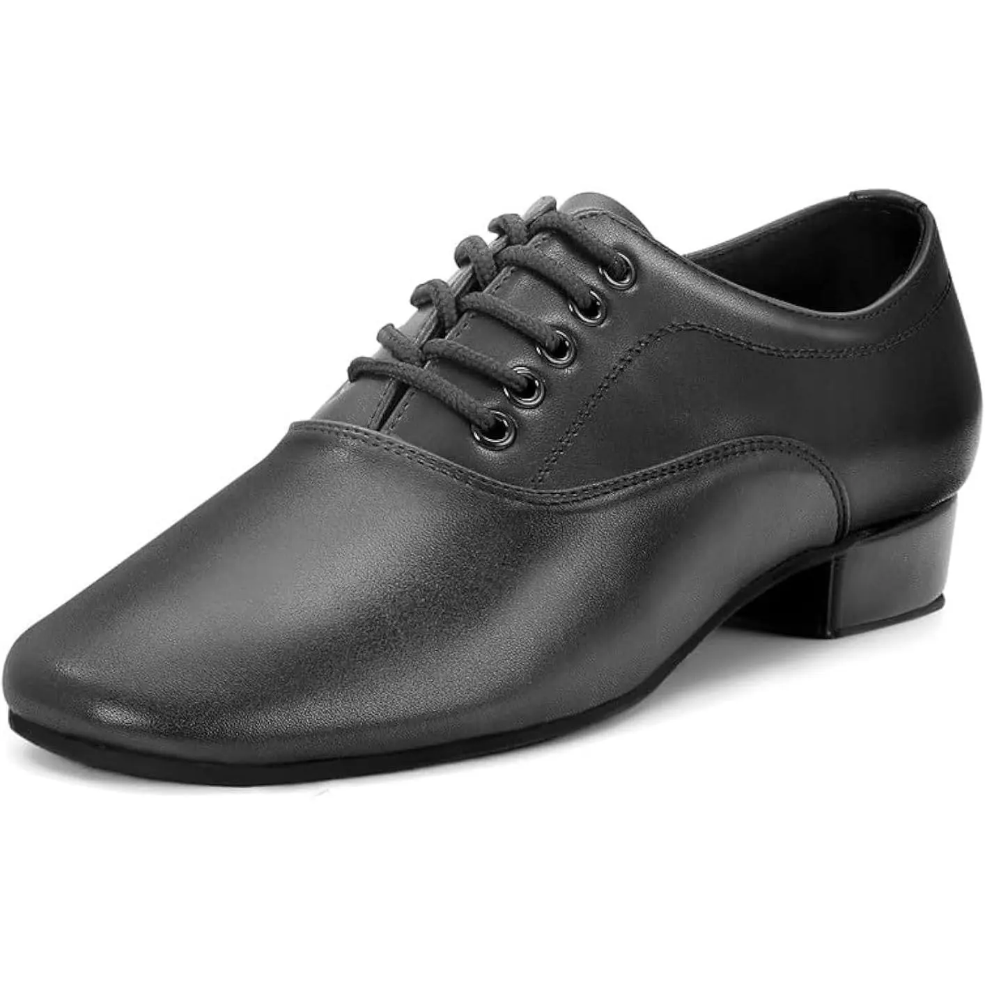 Men's Leather Lace-Up Ballroom Dance Shoes for Latin Tango Salsa Waltz, Black(Gift)