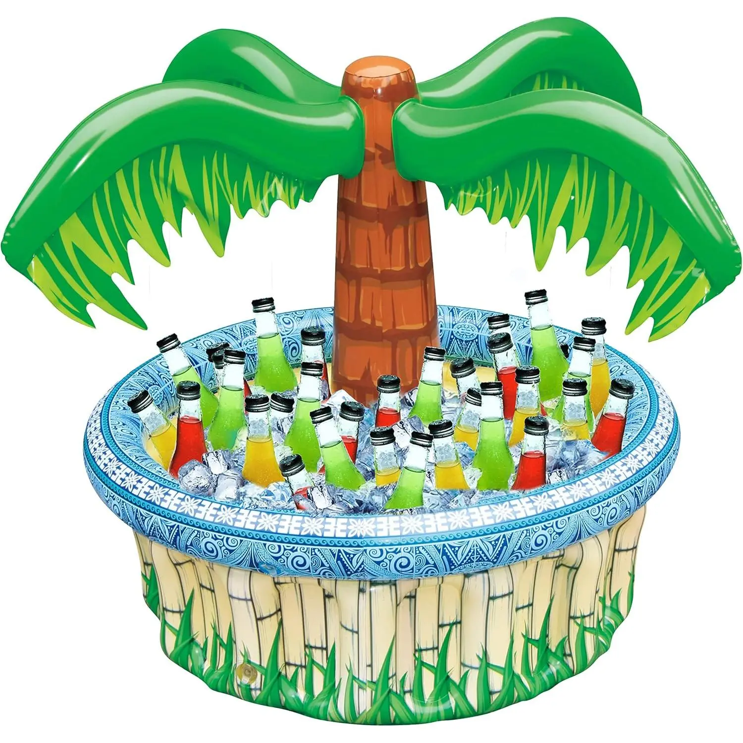 28” Inflatable Palm Tree Cooler, Luau Hawaiian Tropical Beach Themed Party Decorations, Blow Up Palm Trees Cooler Outdoor Party Supplies, Kids Adults Birthday Party Décor